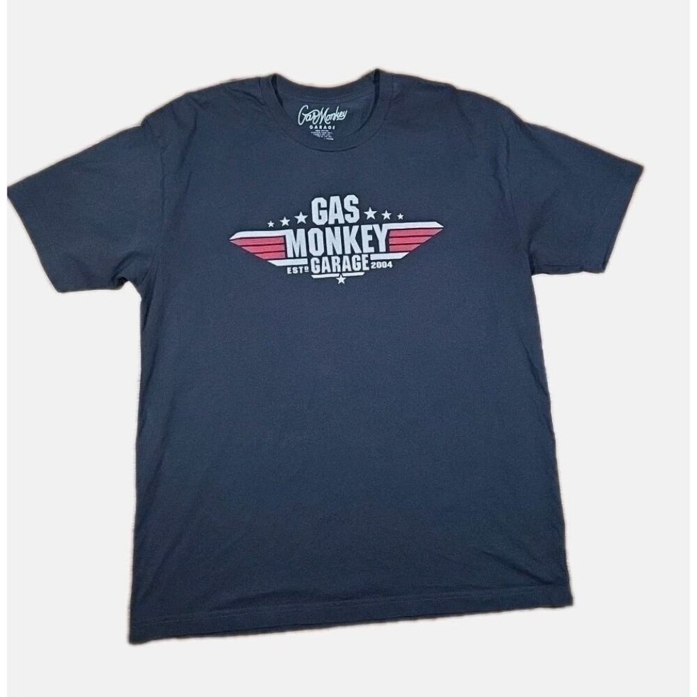 Gas Monkey Top Gun Blue Short Sleeve T Shirt Size XL